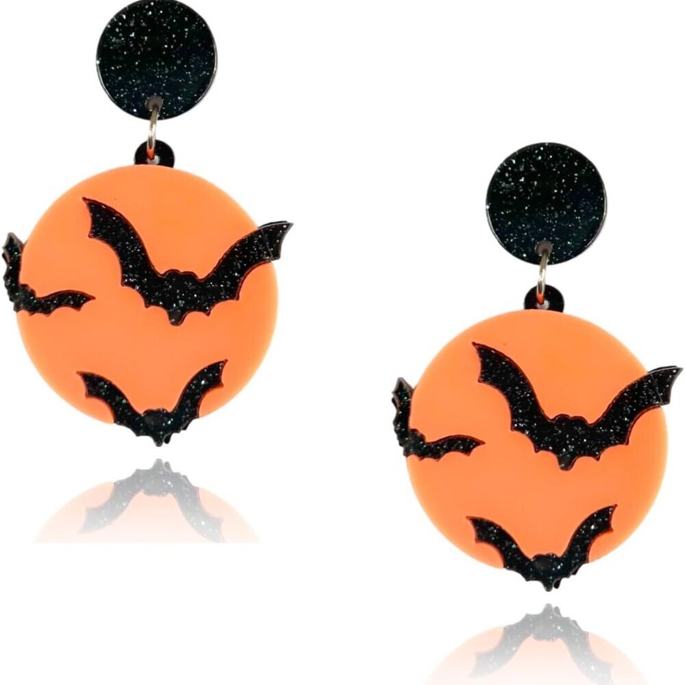 Spooky Skeleton Skull Earrings - Gothic Dangle Earrings for Halloween Theme Cost